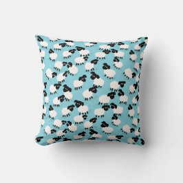Fluffy Sheep on Baby Blue Kissen
