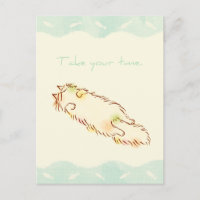 Fluffy Sleepy Chat Nehmen Sie sich Zeit