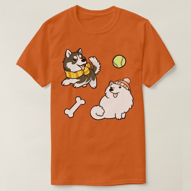 Fluffy Spitz Dogs T-Shirt (Design vorne)