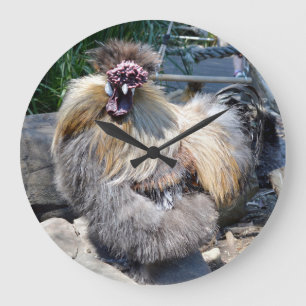 Fluffy Ugly Chicken, Wall Clock Große Wanduhr