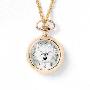 Fluffy Westie Impressionen Armbanduhr