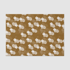 Fluffy White Bunnies auf Brown Seidenpapier
