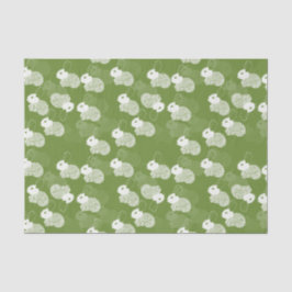 Fluffy White Bunnies auf Green Seidenpapier