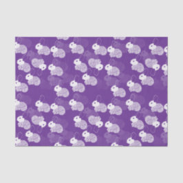 Fluffy White Bunnies auf Lila Seidenpapier