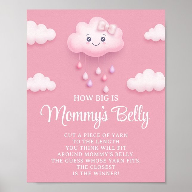 Fluffy White Cloud neun Wie groß Mama's Bauchspiel Poster (Vorne)