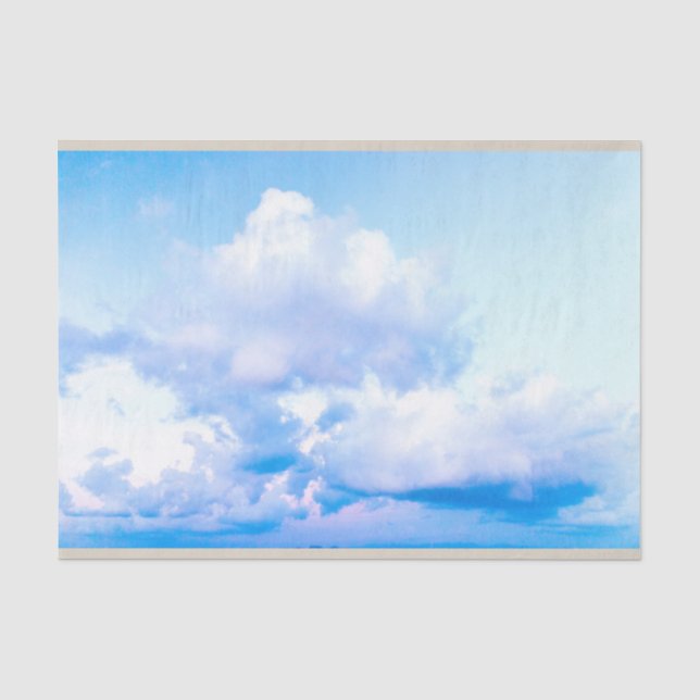 Fluffy White Clouds Blue Sky Decoupage Seidenpapier (Vorderseite)
