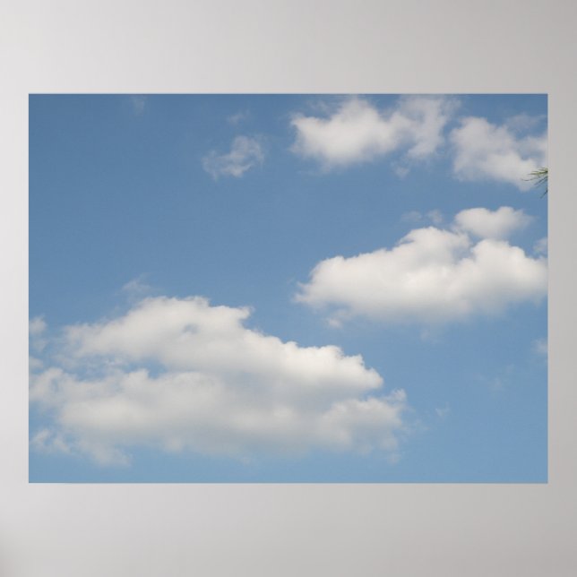 Fluffy White Cumulus Wolken drucken Poster (Vorne)