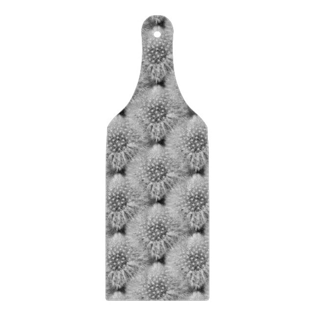 Fluffy White Dandelions Nattern Muster Schneidebrett (Vorderseite)