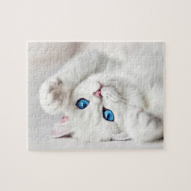Fluffy White Kitty jeu Puzzle (Horizontal)