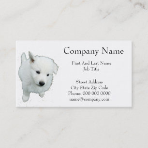 Fluffy White Puppy Foto Visitenkarte