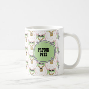 Fluffy White Sheep Pattern Kaffeetasse