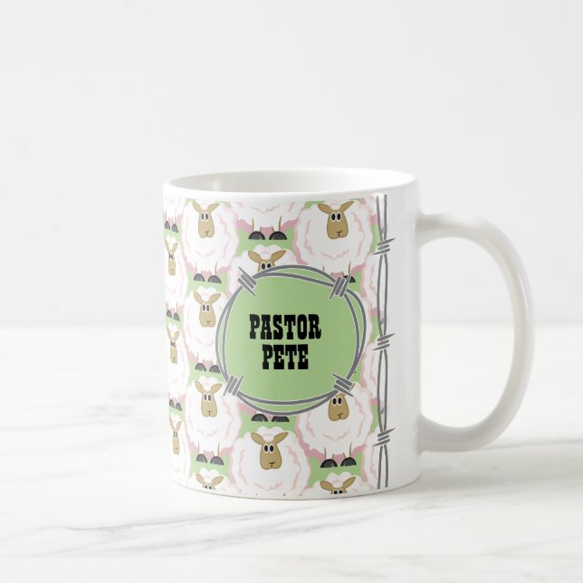 Fluffy White Sheep Pattern Kaffeetasse (Rechts)