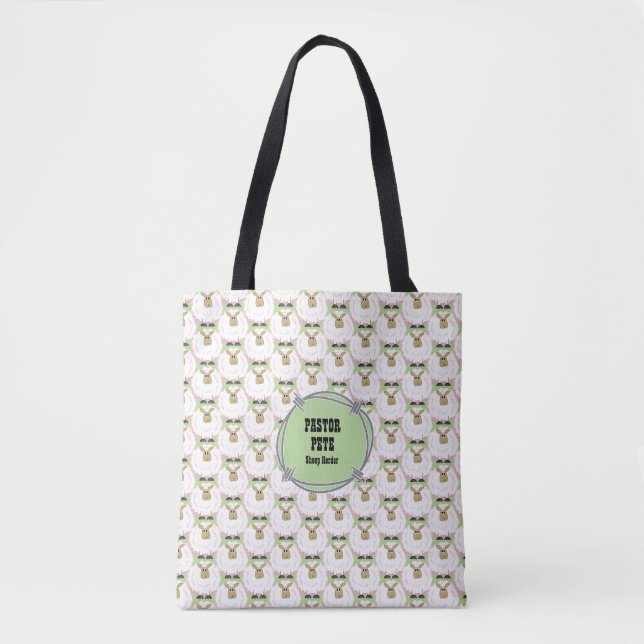Fluffy White Sheep Tasche (Vorderseite)