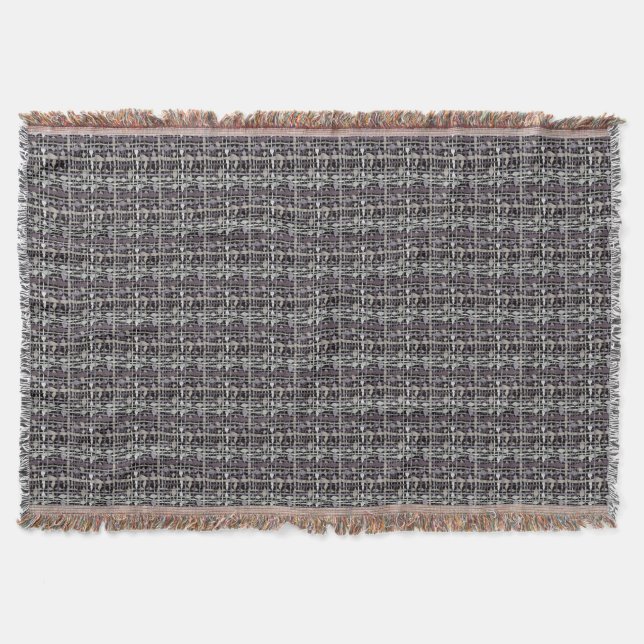Fluffy Woven Graphic Strings Gray Decke (Vorderseite)