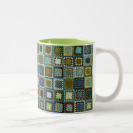 Flufys Oma-Quadrat-Decke 11 Unze Zwei-Ton Tasse