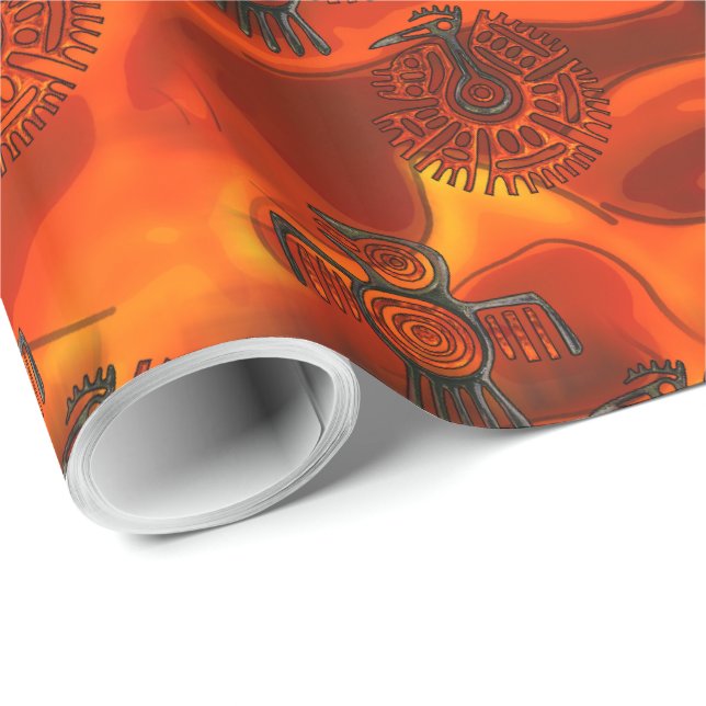 Flug 2 Indianer Geschenkpapier (Rolleneckpunkt)