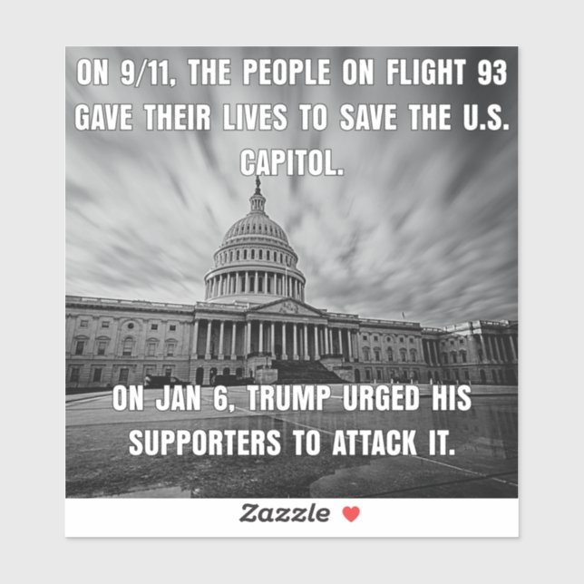 Flug 93 Rettete die Hauptstadt. Trump griff ihn an Aufkleber (Blatt)