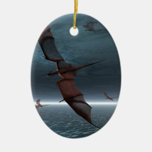 Flug der roten Drachen über dem Meer Keramikornament
