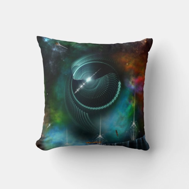 Flug des dekorativen Corbius-Fraktals Kissen (Vorderseite)
