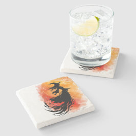 Flug des einfarbigen Schattentextes Steinuntersetzer