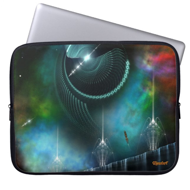Flug des Laptop-Schlupfes des Corbius-Fraktals Laptopschutzhülle (Vorderseite)