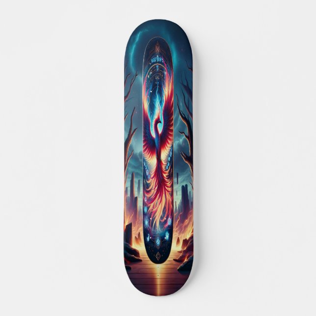 "Flug des Phönix: Verzaubertes Twilight Skateboard (Vorne)