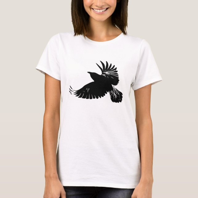 Flug des Raben - wilde Krähe - schöne Flügel T-Shirt (Vorderseite)