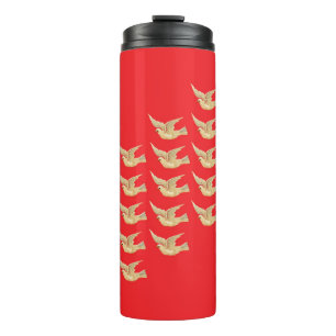 Flug des Taubenwärmers Thermosbecher