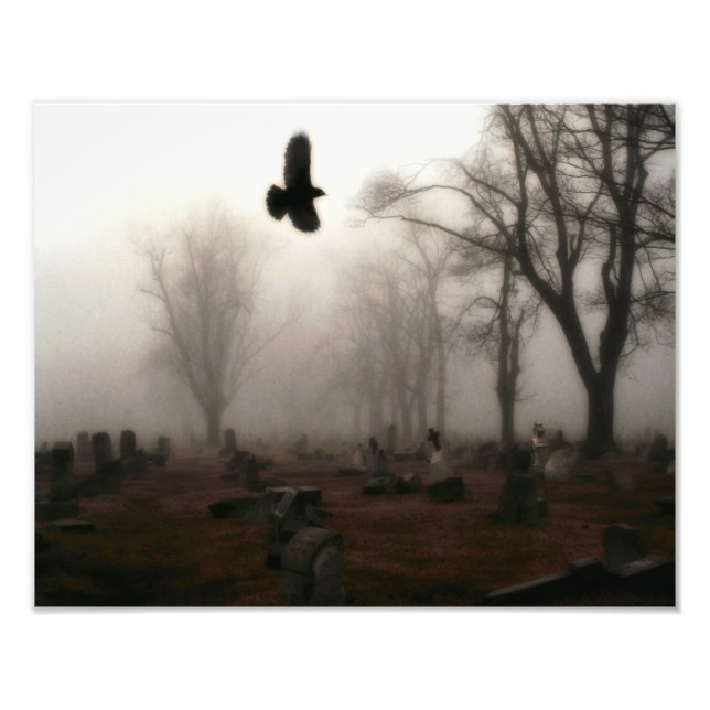 Flug eines Halloween-Crow Fotodruck (Vorne)