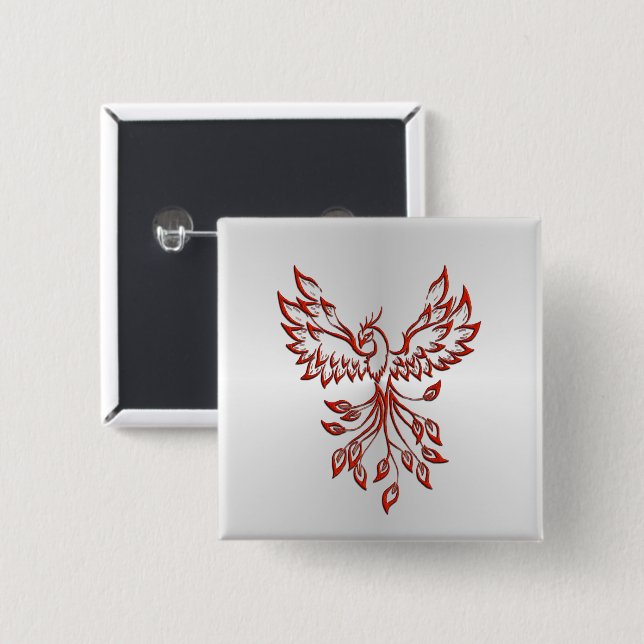 Flug eines Phoenix-Silberknopfes Button (Vorne & Hinten)