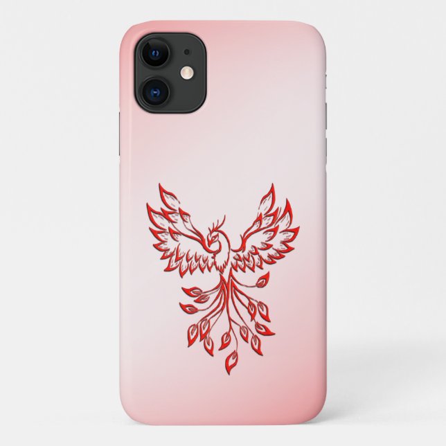 Flug eines Phönix Rot auf Rosa Case-Mate iPhone Hülle (Rückseite)