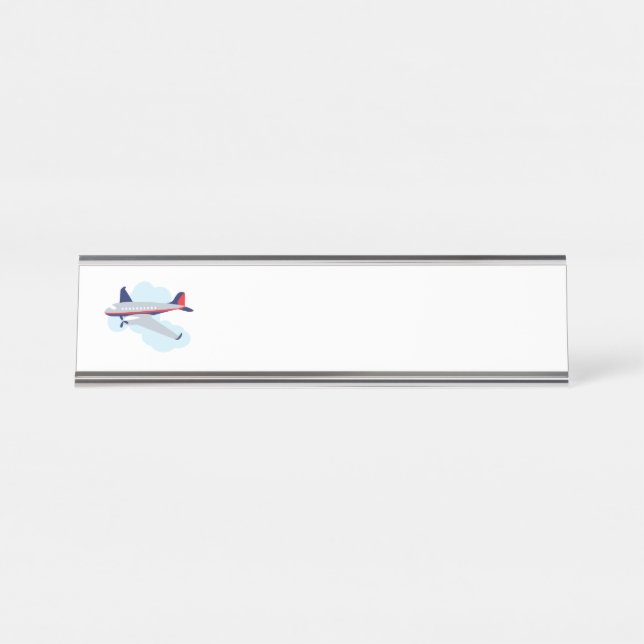 Flug-Flugzeug Schreibtischnamensplakette (Vorderseite )