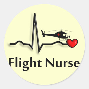 Flug-Krankenschwester QRS u. Hubschrauber-Entwurf Runder Aufkleber