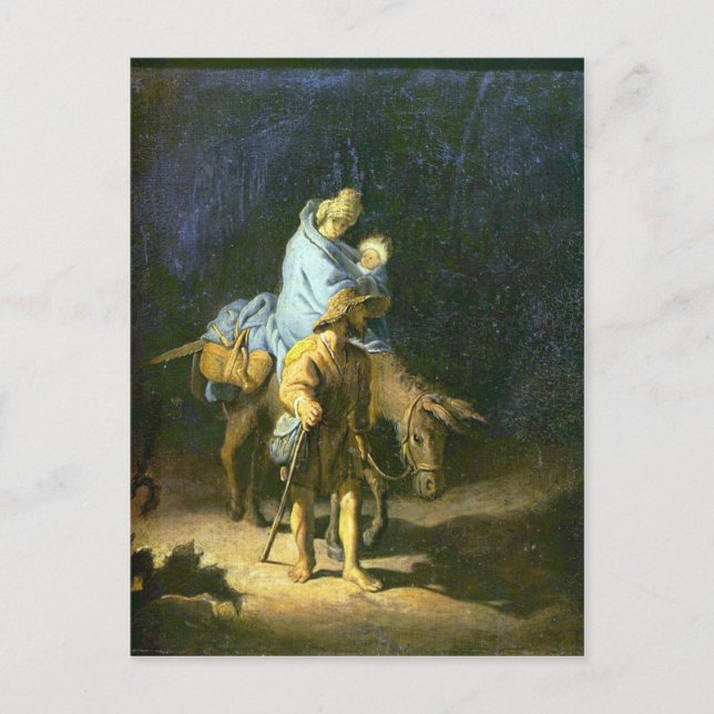 Flug nach Ägypten durch Rembrandt Postkarte (Vorderseite)