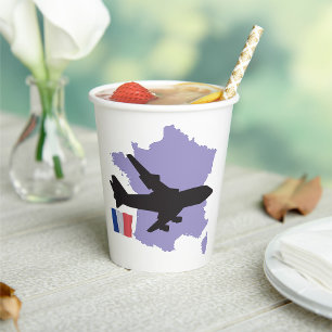 Flug nach Frankreich Pappbecher