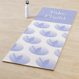 Flug ruhig aufbauende blaue Vogelsilhouette  Yogamatte