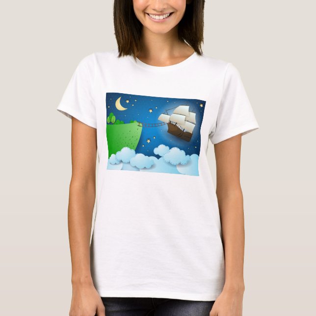Flug Schiff bei der Anlandung T-Shirt (Vorderseite)