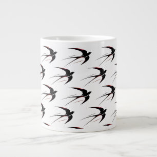 Flug Schwarze Schwalben Muster Jumbo-Tasse