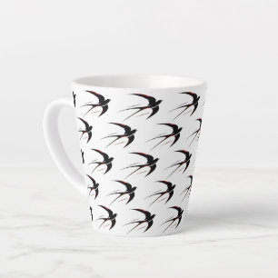 Flug Schwarze Schwalben Muster Milchtasse