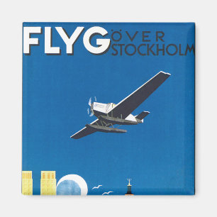 Flug über Stockholm Magnet