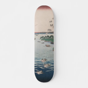 Flug Vögel an der Küste von Shiba Vintag Ukiyo-e Skateboard