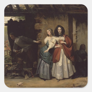 Flug von Henrietta-Maria, Königin von Quadratischer Aufkleber