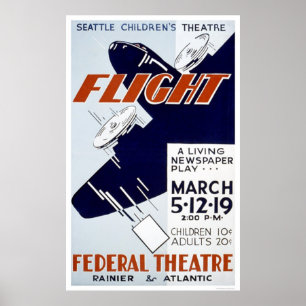 Flug-Zeitungs-Spiel WPA 1940 Poster