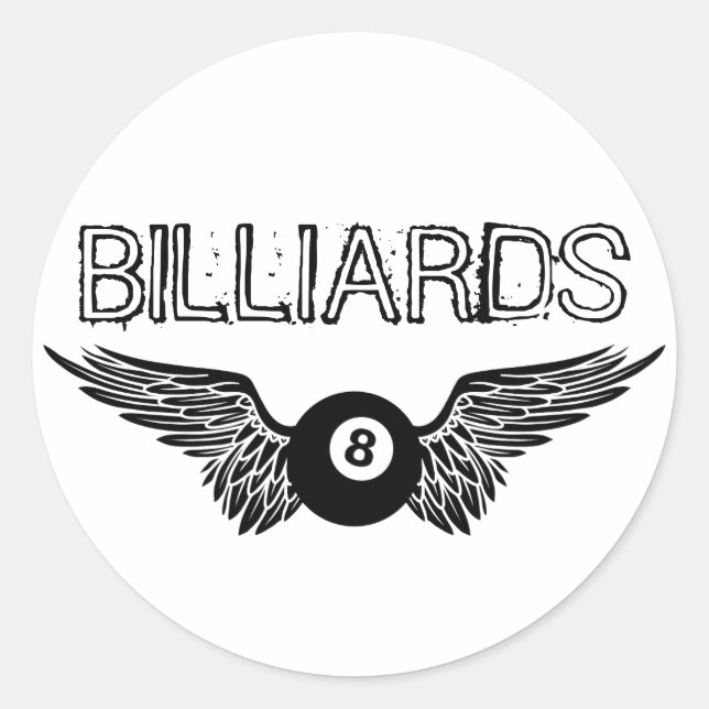 Flugachtball-Billard Runder Aufkleber (Vorderseite)