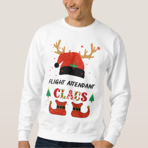 Flugbegleiter Claus Familie passendes Weihnachten Sweatshirt