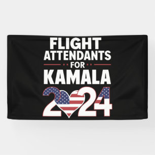 Flugbegleiter für die Wahl Kamala Harris 2024 Banner
