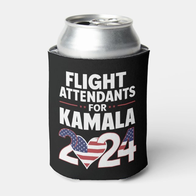 Flugbegleiter für die Wahl Kamala Harris 2024 Dosenkühler (Kanne Vorderseite)