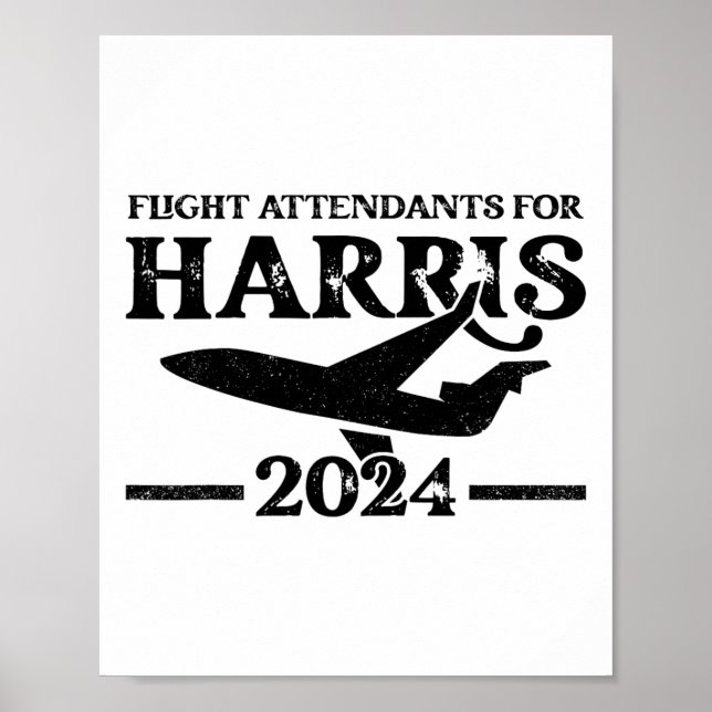 Flugbegleiter für die Wahl Kamala Harris 2024 Poster (Vorne)