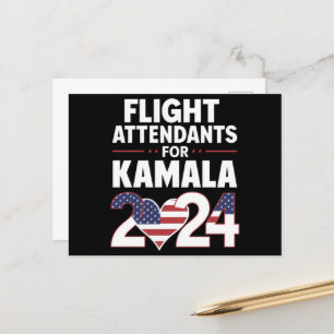 Flugbegleiter für die Wahl Kamala Harris 2024 Postkarte