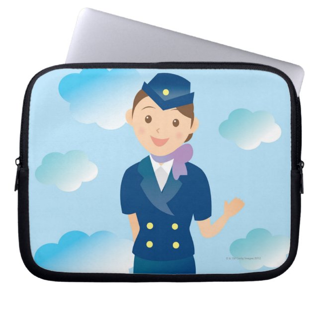 Flugbegleiter Laptopschutzhülle (Vorderseite)